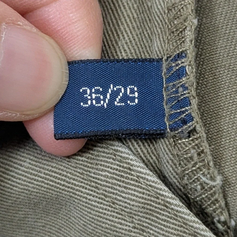 Polo Ralph Lauren Men Cargo Pants 36x29 Olive Khaki Cotton Twill Utility 90s
